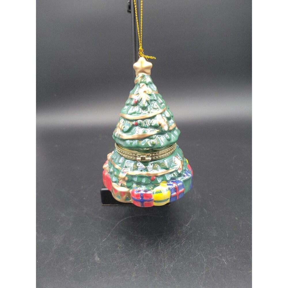 Mr Christmas MUSICAL TRINKET MUSIC BOX with Motion/Wind-up Xmas Tree Ornament